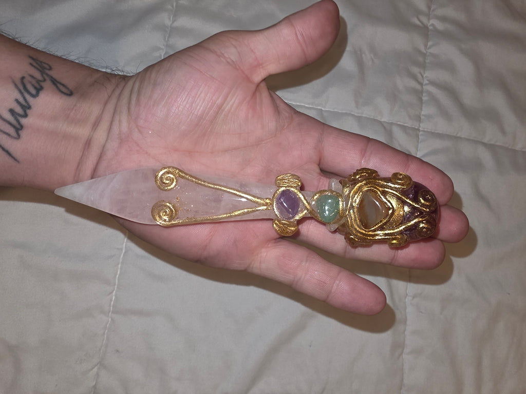 Rose Quartz Ceremonial Altar Knife