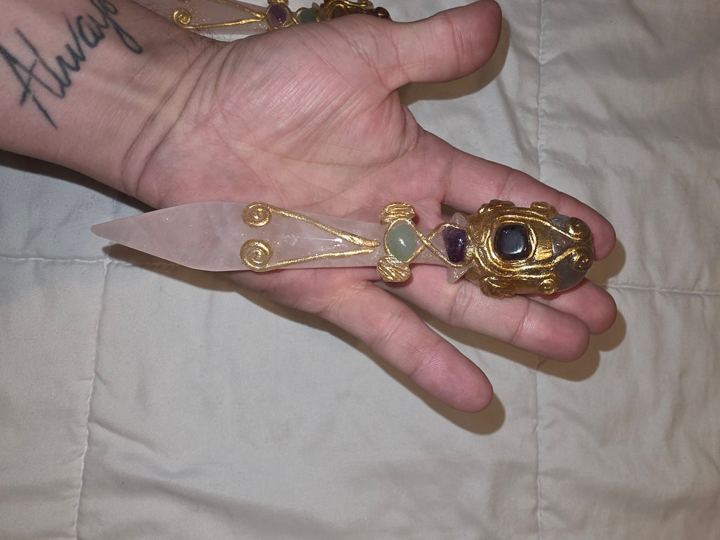 Rose Quartz Ceremonial Altar Knife