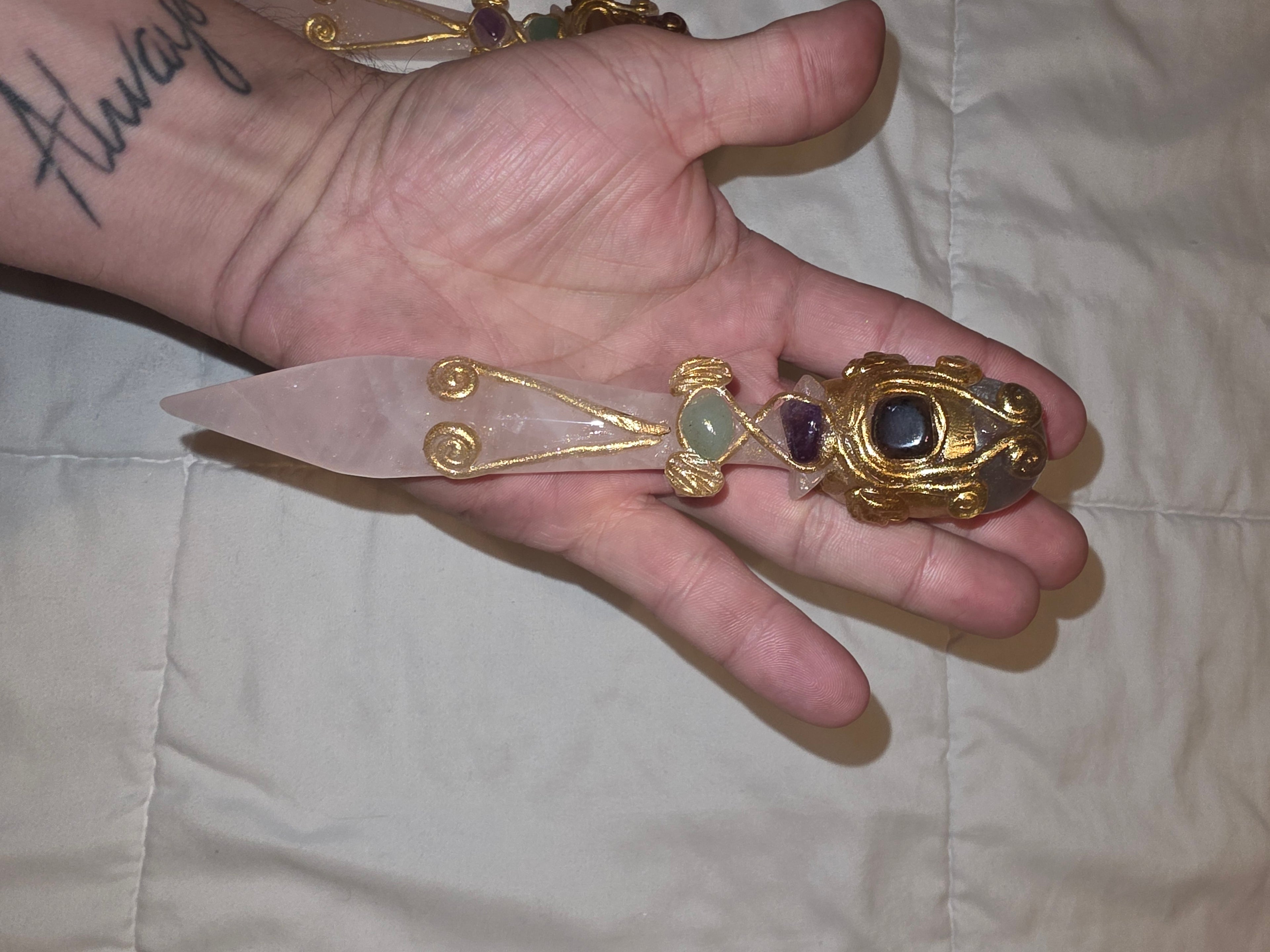 Rose Quartz Ceremonial Altar Knife