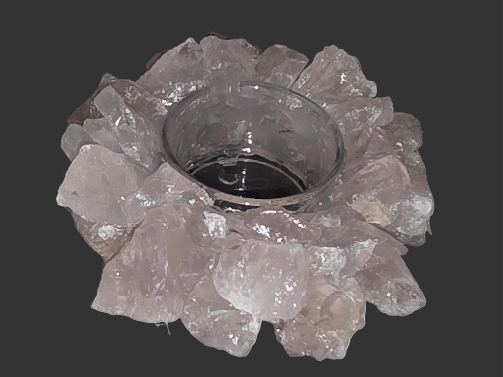 Rose Quartz Crystal Spiritual Candle Holder