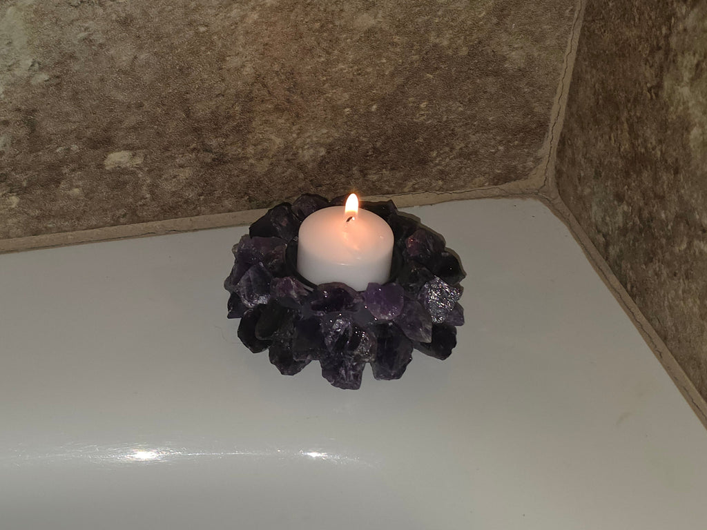 Amethyst Crystal Spiritual Candle Holder