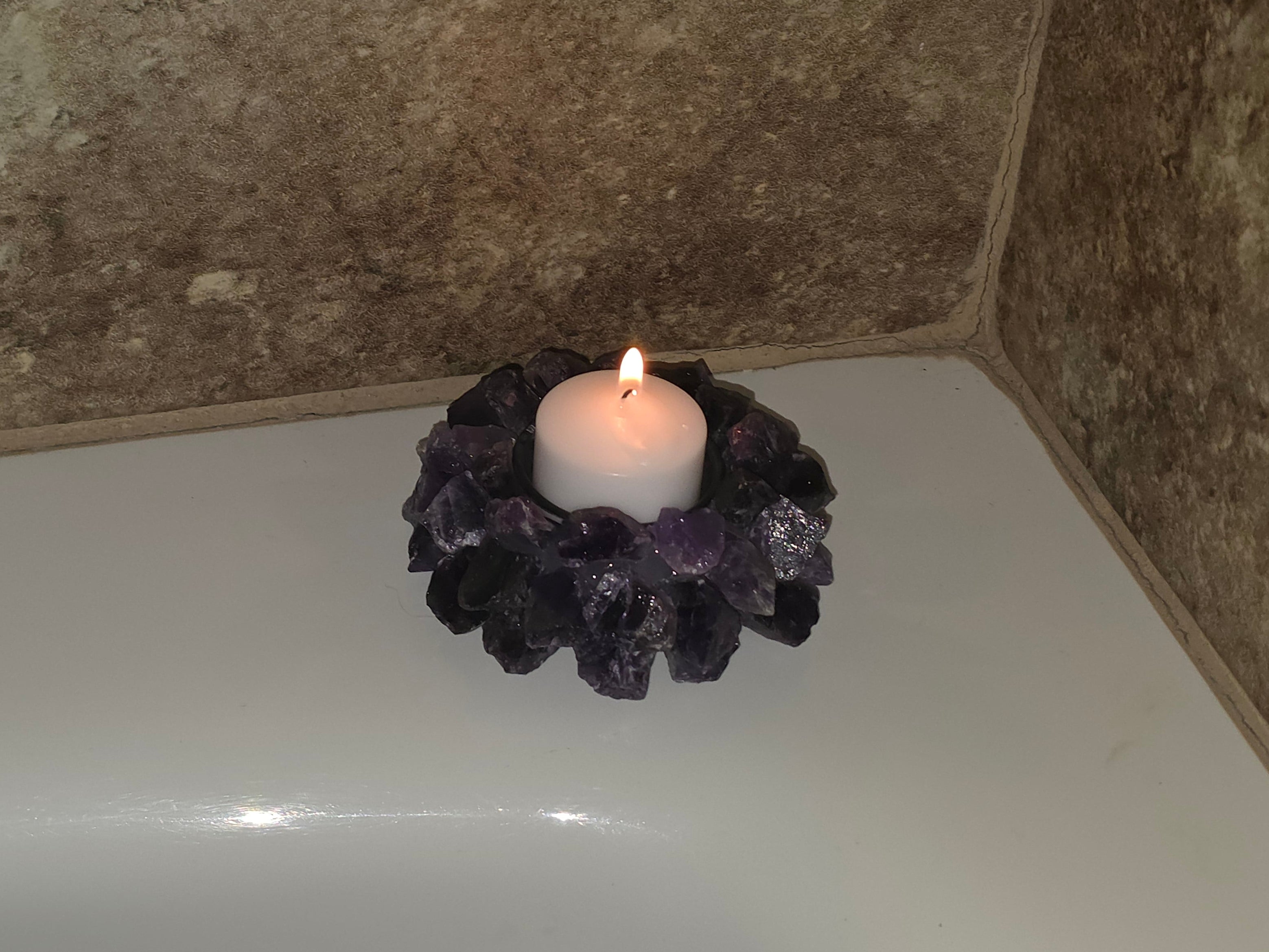 Amethyst Crystal Spiritual Candle Holder