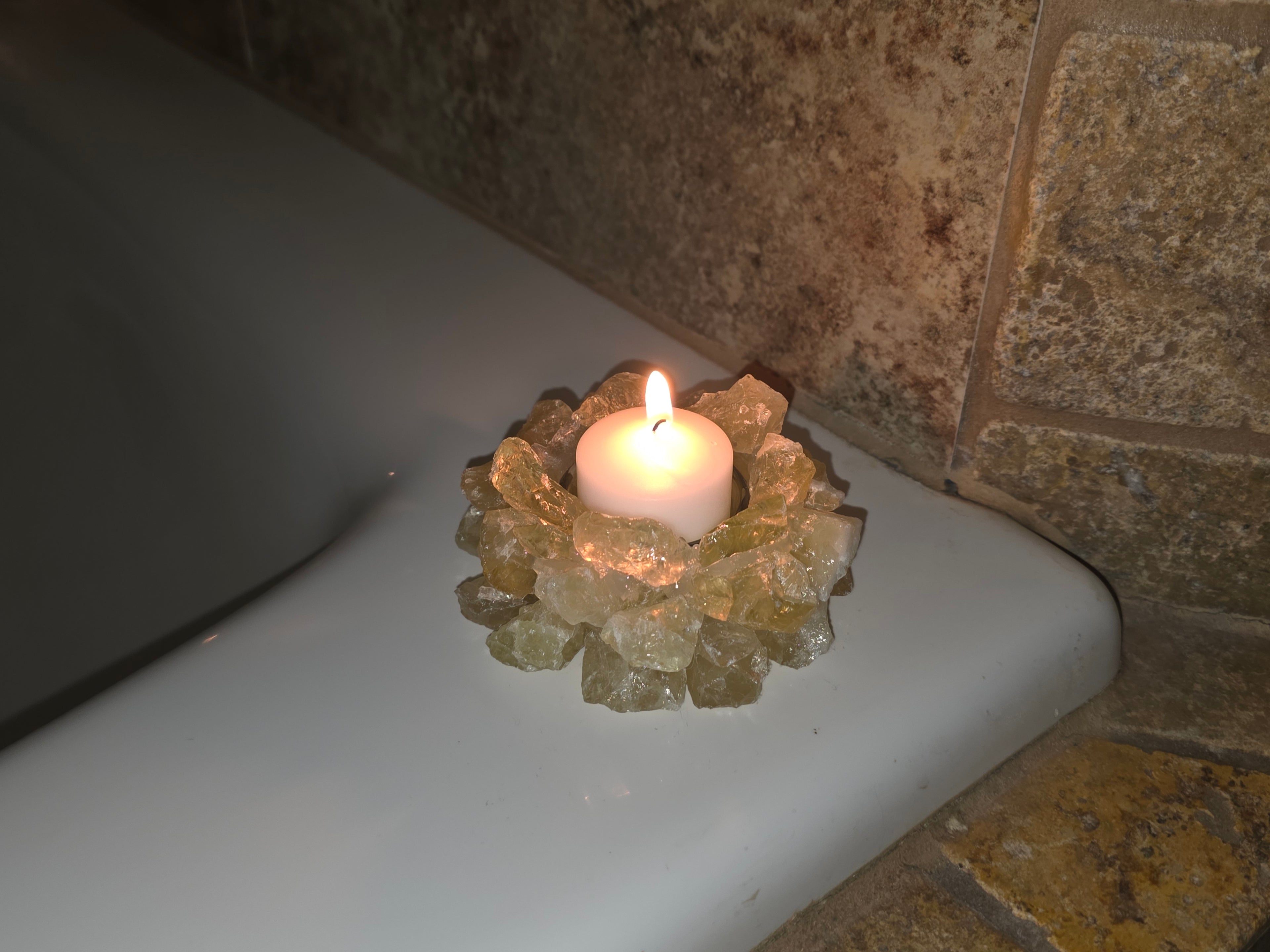 Citrine Crystal Spiritual Candle Holder