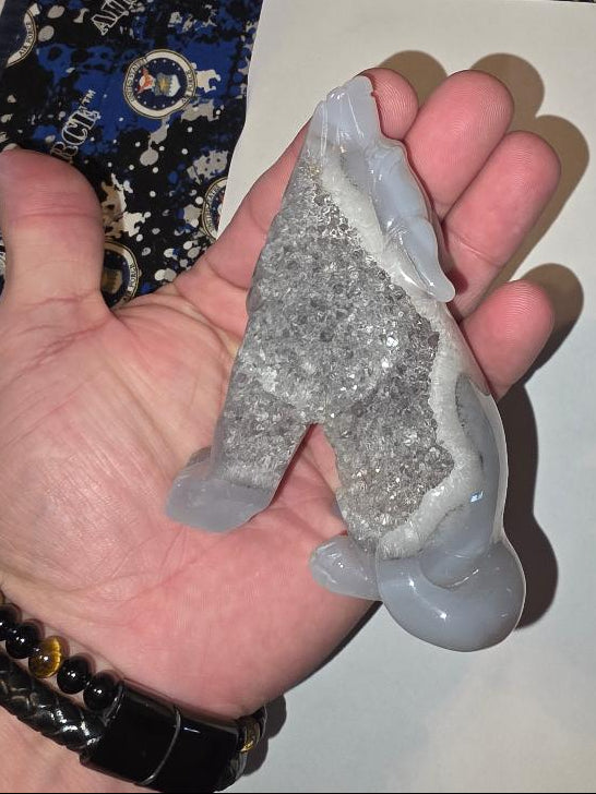 Druzy Agate Wolf