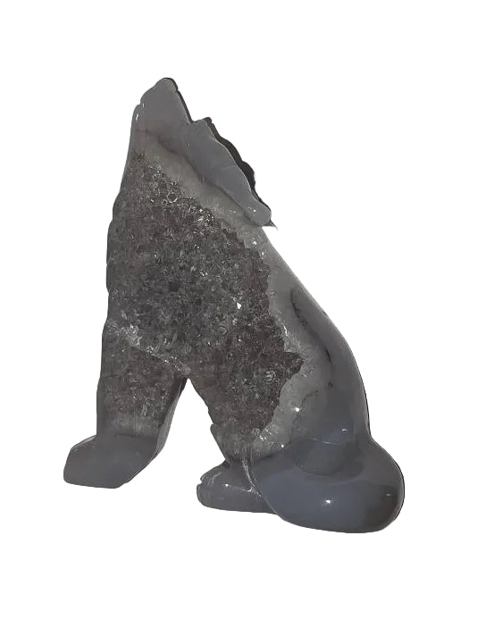 Druzy Agate Wolf