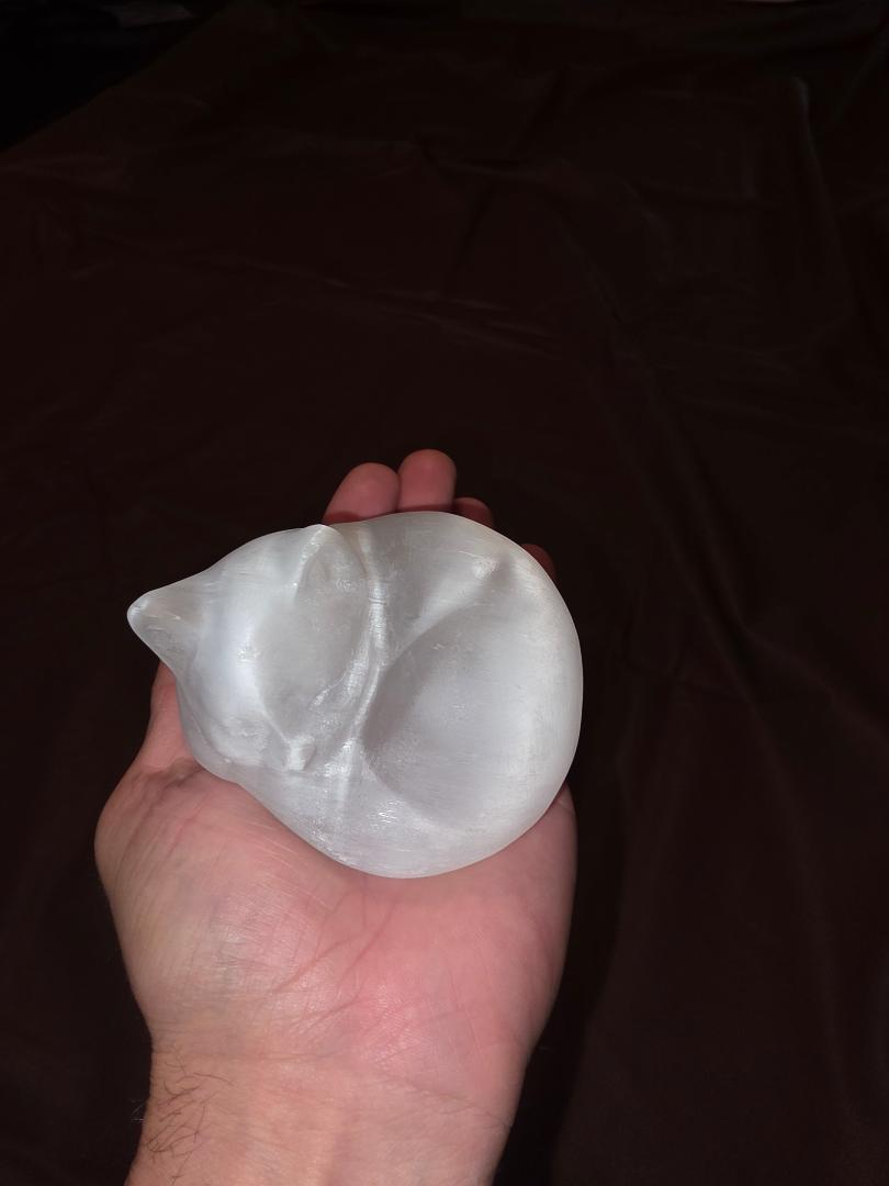 Selenite Sleeping Cat Crystal